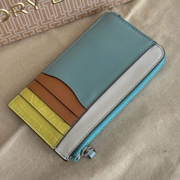 New tory burch Blake Swingpack crossbody clear multi/& matching zip cardholder - Picture 9 of 15